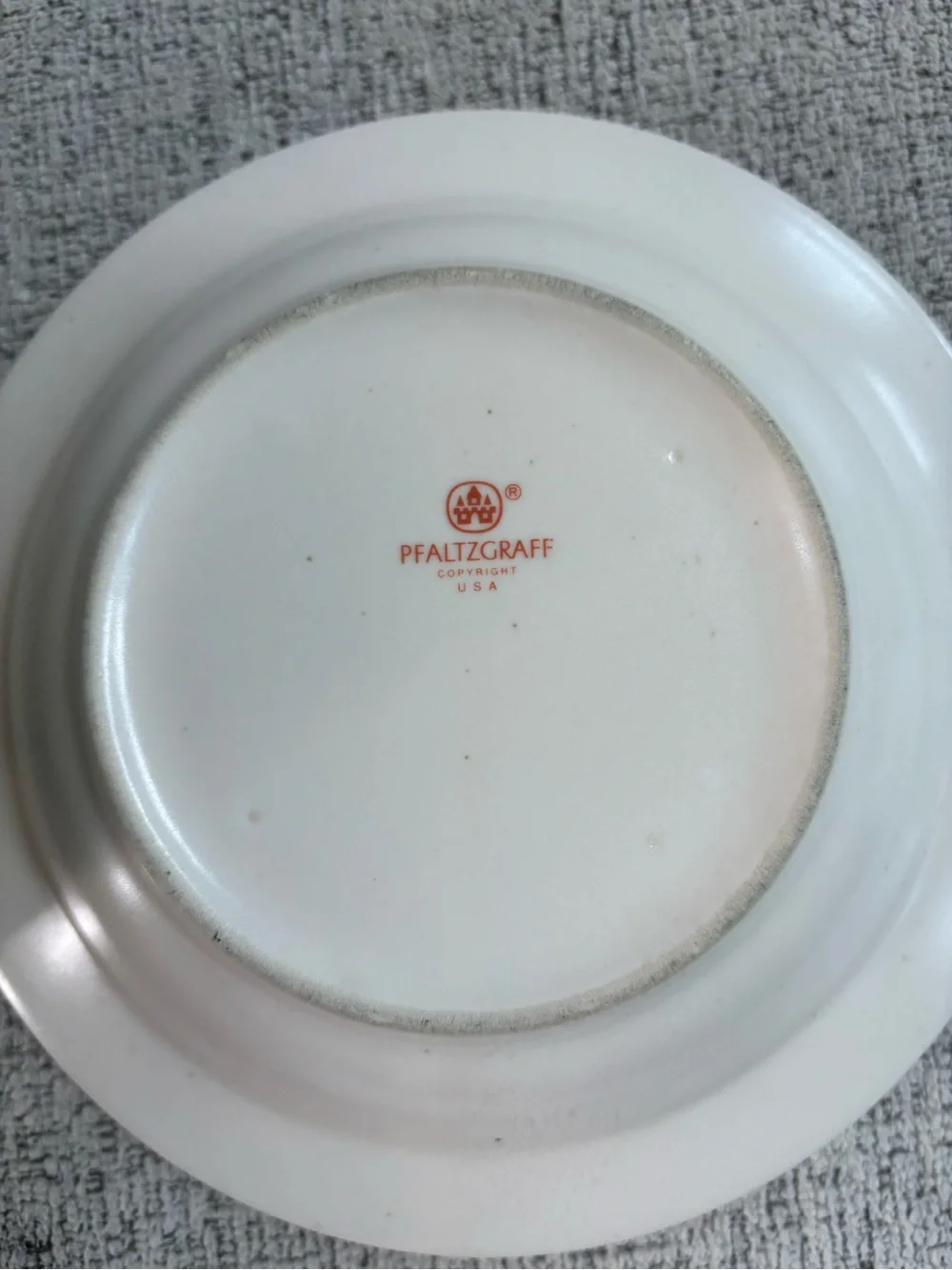 Pfaltzgraff Cream cereal-soup Bowls with Green Striped Rim - Set
